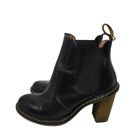 Dr. Martens Eloise Chelsea Boot heel bootie black leather sz 7 - Picture 3 of 6